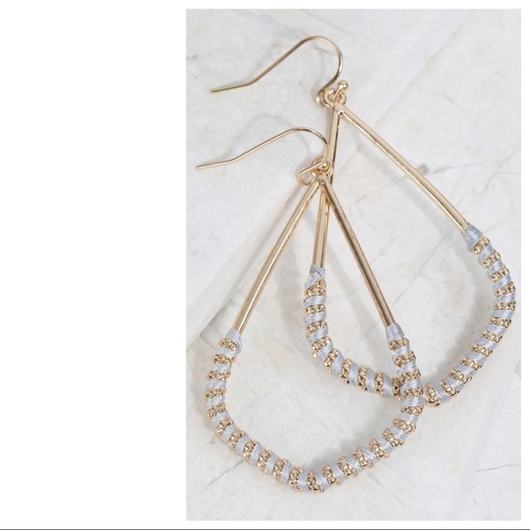 Infinity Raine Jewelry - IMAGINE THAT THREAD WRAP MARQUEE EARRINGS-GREY